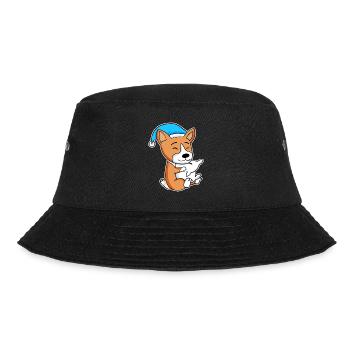 Welsh Corgi Pembroke Sleeping Fatigue Dog Dogs - Bucket Hat - black - Front - Lela (165cm)