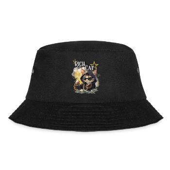 Rich Cat, Humor, Fun, Fun, Cool, Luxury, Rich, - Bucket Hat - black - Front - Lela (165cm)