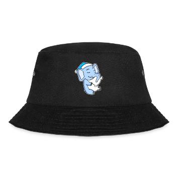 Elephant with pillow and sleepy cap - Bucket Hat - black - Front - Lela (165cm)