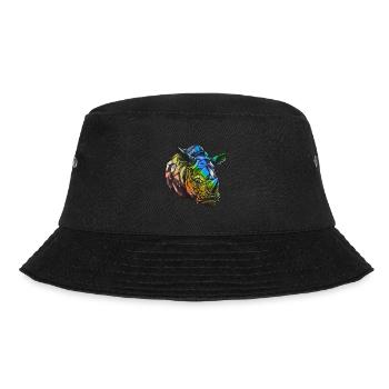 Rhinoceros Head Colorful - Bucket Hat - black - Front - Lela (165cm)