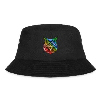 Eule Portrait Bunt - Bucket Hat - Schwarz - Vorne - Lela (165cm)