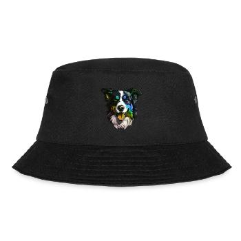 Border Collie Dog Head Colorful - Bucket Hat - black - Front - Lela (165cm)