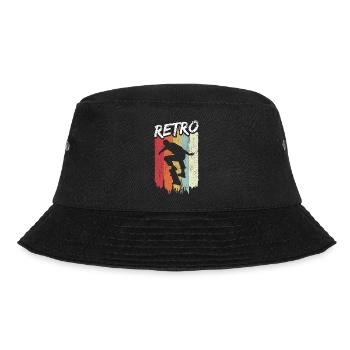 Skateboard Skateboarding Skater Vintage Retro Boar - Bucket Hat - Schwarz - Vorne - Lela (165cm)