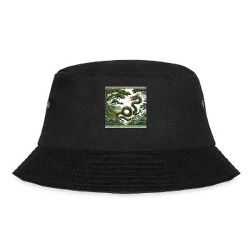 Chinese Dragon Art Mystical Forest Spirits - Bucket Hat - black - Front - Lela (165cm)