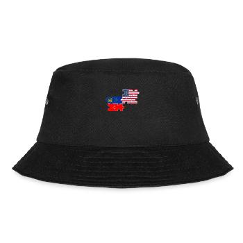 Liechtenstein USA Flagge Liechtensteiner - Bucket Hat - Schwarz - Vorne - Lela (165cm)