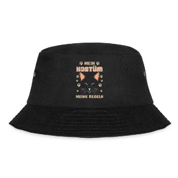 Faschingsparty Mein Kostüm Meine Regeln Karneval - Bucket Hat - Schwarz - Vorne - Lela (165cm)