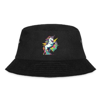 Licorne Vintage rétro coloré moderne tendance Art - Bob - noir - Devant - Lela (165cm)
