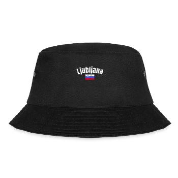 Ljubljana Vintage Slowenien Slowenische Flagge - Bucket Hat - Schwarz - Vorne - Lela (165cm)