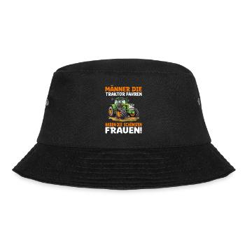 Trecker fahren Landwirte und Bauern Traktor Spruch - Bucket Hat - Schwarz - Vorne - Lela (165cm)