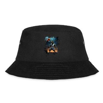 Basketball T Rex Dinosaur Graffiti Splash - Bucket Hat - black - Front - Lela (165cm)