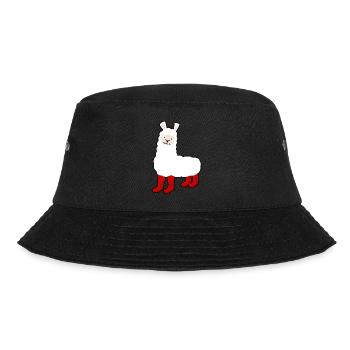 Alpaca with Red Rain Boots - Bucket Hat - black - Front - Lela (165cm)