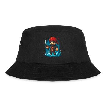 Little Cute Pixel Pirate - Bucket Hat - black - Front - Lela (165cm)