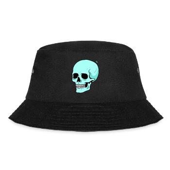 Lustiger Cartoon Totenkopf - Bucket Hat - Schwarz - Vorne - Lela (165cm)