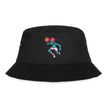 Cartoon eines lustigen Zombie-Basketballspielers - Bucket Hat - Schwarz - Vorne - Lela (165cm)
