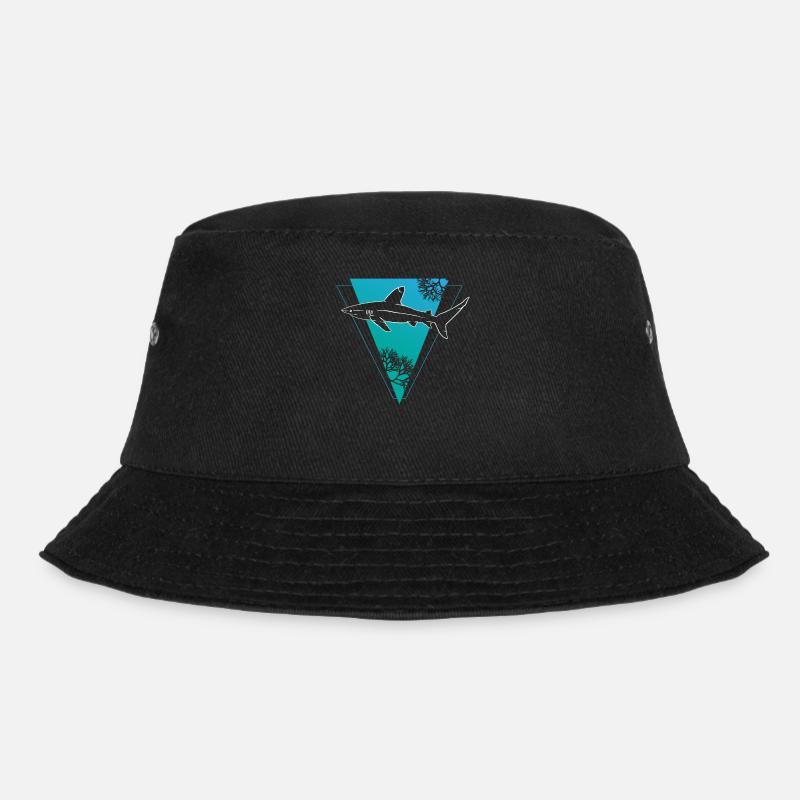 Coral Shark Triangular Frame - Bucket Hat - black