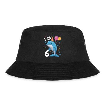 I'm 6 years old Delfine Delfin 6th birthday - Bucket Hat - black - Front - Lela (165cm)