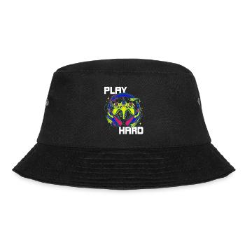 Play Hard Gamer Controller Neon Design - Bucket Hat - Schwarz - Vorne - Lela (165cm)