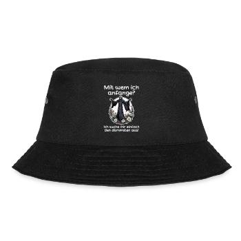 Mit wem ich anfange? - Sensenmann Illustration - Bucket Hat - Schwarz - Vorne - Lela (165cm)