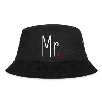 Partnerlook Mr and Mrs Valentinstag Passendes Paar - Bucket Hat - Schwarz - Vorne - Lela (165cm)
