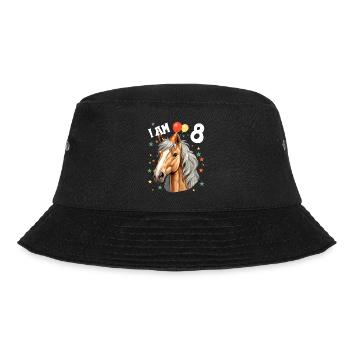 I'm 8 Years Old Horses Horse 8th Birthday - Bucket Hat - black - Front - Lela (165cm)