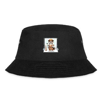 Cute Dog Craftsman - Bucket Hat - Schwarz - Vorne - Lela (165cm)