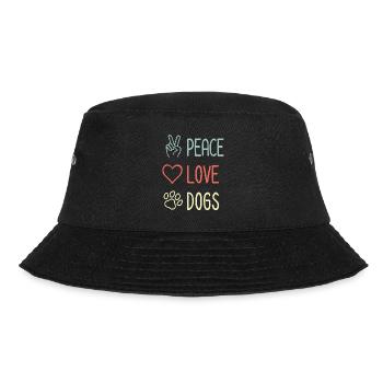 Peace Love Dogs - Dog Lover - Saying - Bucket Hat - black - Front - Lela (165cm)