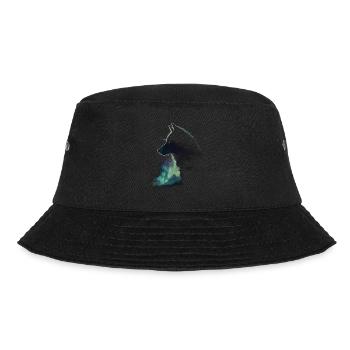 Wolf Nordlicht Finnland Geschenk - Bucket Hat - Schwarz - Vorne - Lela (165cm)