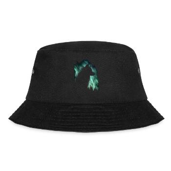 Wolf Aurora Nordlicht Natur Geschenk - Bucket Hat - Schwarz - Vorne - Lela (165cm)