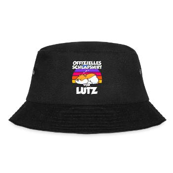 Offizielles Schlafshirt Von Lutz - Bucket Hat - Schwarz - Vorne - Lela (165cm)