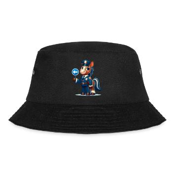 Cute Horse Police Officer - Bucket Hat - black - Front - Lela (165cm)