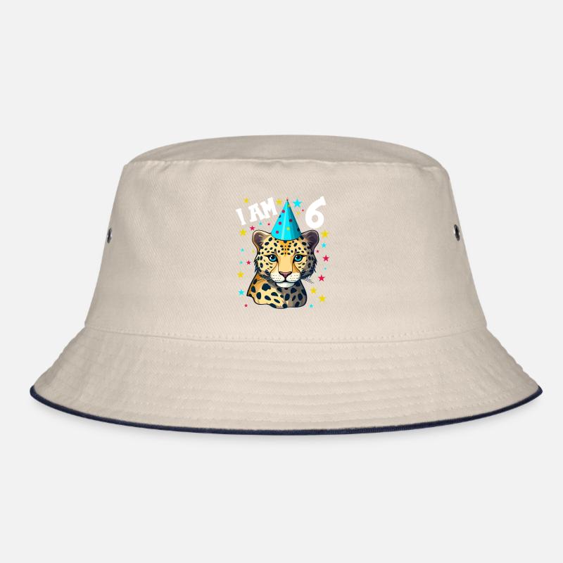 Ich bin 6 Jahre alt Leoparde Leopard 6. Geburtstag Bucket Hat