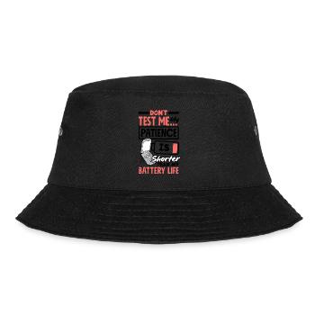 Patience Shorter Than Battery Life - Bucket Hat - Schwarz - Vorne - Lela (165cm)