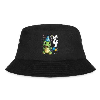 I'm 4 Turtles Turtle 4th Birthday - Bucket Hat - black - Front - Lela (165cm)
