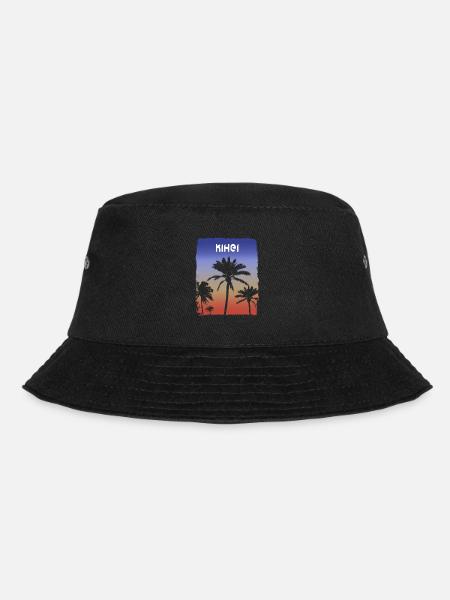 Kihei Maui Hawaii Sonnenuntergang Urlaub Souvenir Palme - Bucket Hat - Schwarz