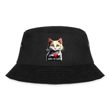 SAINT-VALENTIN CHAT COEUR LA VIE EST AMOUR - Bob - noir - Devant - Lela (165cm)
