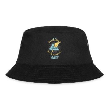 Ich Bin Kein Wetterfrosch - Erwarte Ein Paar - Bucket Hat - Schwarz - Vorne - Lela (165cm)