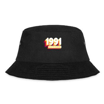 November 1991 32 Jahren Mann Frau Geburtstag - Bucket Hat - Schwarz - Vorne - Lela (165cm)