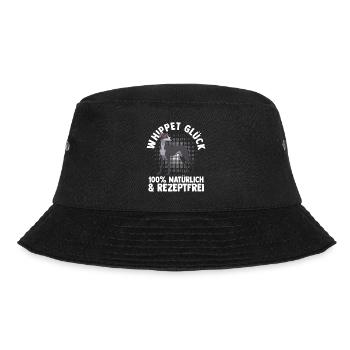 Hund Whippet - Bucket Hat - Schwarz - Vorne - Lela (165cm)