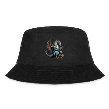 Dragons Und Bücher Nerd Dragon Liebhaber - Bucket Hat - Schwarz - Vorne - Lela (165cm)