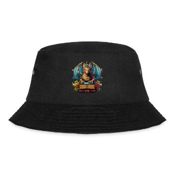 Dragons Und Bücher Nerd Dragon Liebhaber - Bucket Hat - Schwarz - Vorne - Lela (165cm)