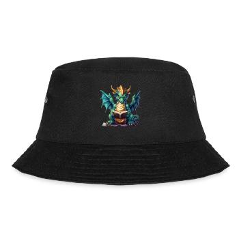 Dragons Und Bücher Nerd Dragon Liebhaber - Bucket Hat - Schwarz - Vorne - Lela (165cm)