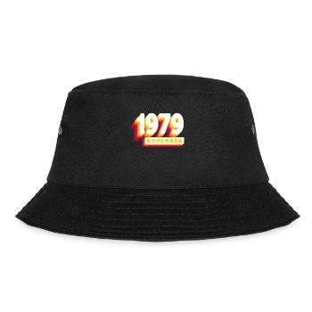 November 1979 44 Jahren Mann Frau Geburtstag - Bucket Hat - Schwarz - Vorne - Lela (165cm)