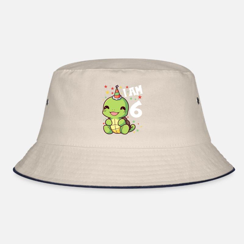 I'm 6 Turtles Turtle 6th Birthday Bucket Hat