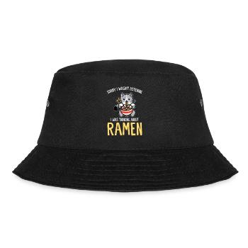Ramen & Katzen Anime Ramen Liebhaber Geschenk - Bucket Hat - Schwarz - Vorne - Lela (165cm)