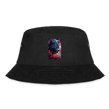Spirit Wolf Fox Aesthetic Japanese Kitsune - Bucket Hat - black - Front - Lela (165cm)