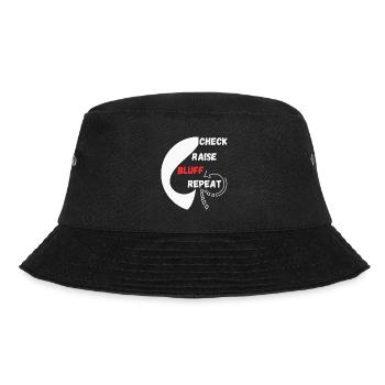 Repeat Poker "Chess, Raise, Bluff, Repeat" - Bucket Hat - black - Front - Lela (165cm)