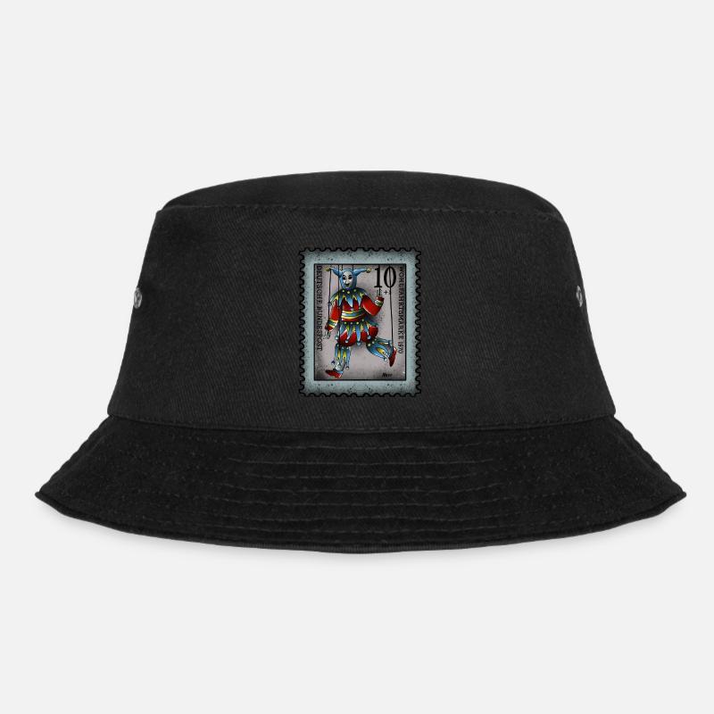 Briefmarke Narr - Bucket Hat - Schwarz
