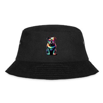 Bunte Pop Art Sonnenbrille Bulldogge Englisch - Bucket Hat - Schwarz - Vorne - Lela (165cm)