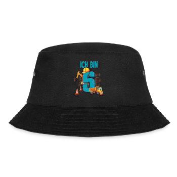 Baumaschinen 5 Geburtstag - Bucket Hat - Schwarz - Vorne - Lela (165cm)