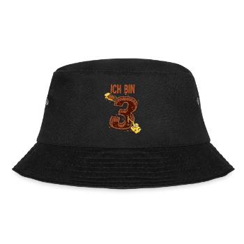 Baumaschinen 3 Geburtstag - Bucket Hat - Schwarz - Vorne - Lela (165cm)